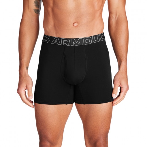 UNDER ARMOUR Męska bielizna treningowa (3pack) Under Armour M UA Perf Cotton 6in  czarna Czarny