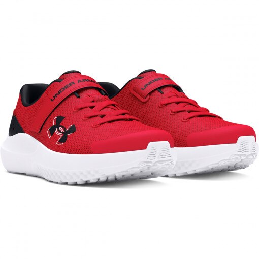 Chłopięce buty do biegania Under Armour UA BPS Surge 4 AC - czerwone