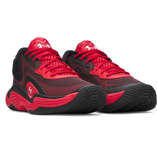 Buty do koszykówki uniseks Under Armour UA Spawn 7 Mid - czerwone