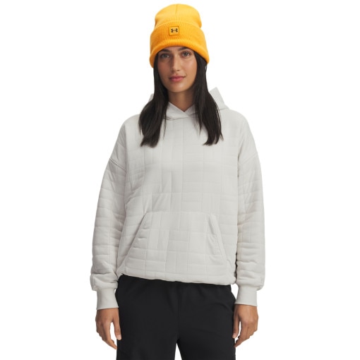 UNDER ARMOUR Damska bluza nierozpinana z kapturem Under Armour UA Unstoppable Fleece Textured  biała Biały
