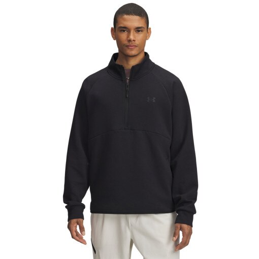 UNDER ARMOUR Męska bluza bez kaptura Under Armour UA Unstoppable Flc Half Zip  czarna Czarny