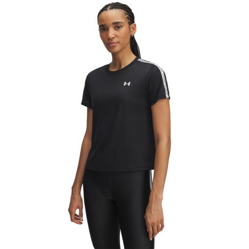 UNDER ARMOUR Damska koszulka treningowa Under Armour UA Tech WM Tape SS  czarna Czarny