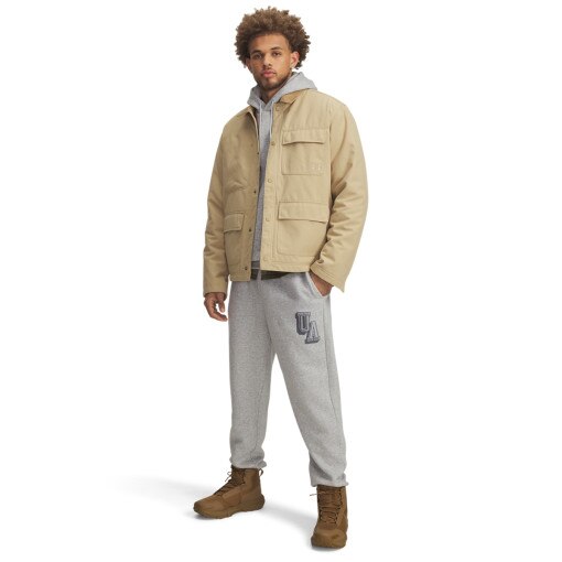 UNDER ARMOUR Męskie spodnie dresowe joggery Under Armour UA Icon Flc Graphic  szare Szary