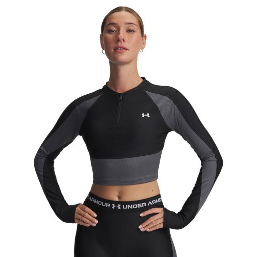 UNDER ARMOUR Damski longleeve treningowy Under Armour UA HG Rib 1/4 Zip  czarny Czarny
