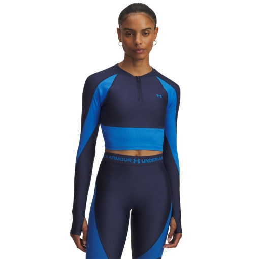 UNDER ARMOUR Damski longleeve treningowy Under Armour UA HG Rib 1/4 Zip  niebieski Niebieski