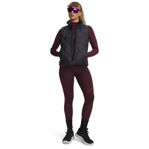 UNDER ARMOUR Damskie legginsy treningowe Under Armour UA ColdGear Textured Legging bordowe Bordowy
