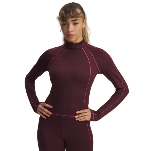  UNDER ARMOUR Damski longsleeve treningowy Under Armour UA ColdGear Textured 1/2 Zip  fioletowy Fioletowy