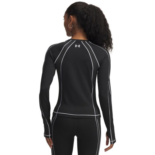 Damski longsleeve treningowy Under Armour UA ColdGear Textured Crew - czarny
