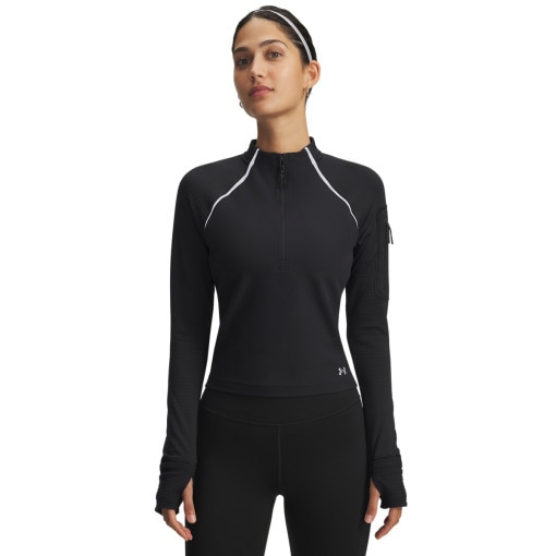 UNDER ARMOUR Damska bluza do biegania bez kaptura Under Armour UA Velociti Pro CW Half Zip czarna Czarny