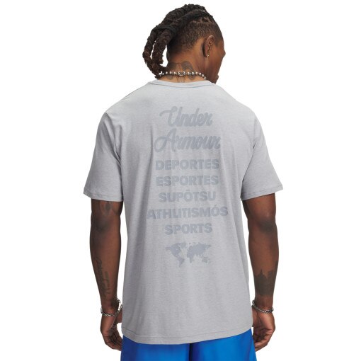 Męski t-shirt z nadrukiem Under Armour UA Sports Wordmark - szary