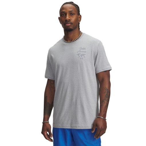 UNDER ARMOUR Męski tshirt z nadrukiem Under Armour UA Sports Wordmark  szary Szary