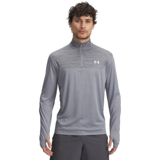 UNDER ARMOUR Męska bluza treningowa nierozpinana bez kaptura Under Armour UA Tech Utility 1/4 Zip  szara Szary