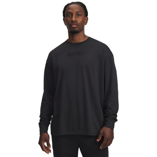  UNDER ARMOUR Męski longsleeve z nadrukiem Under Armour Project Rock LS  czarny Czarny