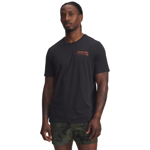  UNDER ARMOUR Męski tshirt z nadrukiem Under Armour Project Rock SS  czarny Czarny