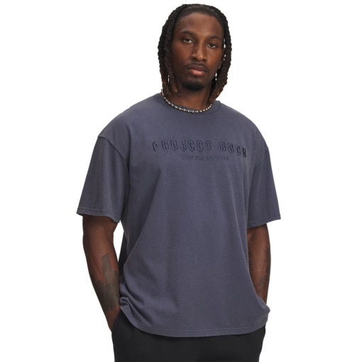 UNDER ARMOUR Męski tshirt z nadrukiem Under Armour Project Rock Q3 ST Graphic SS  szary Szary