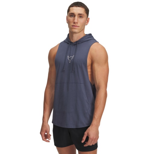 UNDER ARMOUR Męski top treningowy z kapturem Under Armour Project Rock Q3PO SL Hoodie  szary Szary