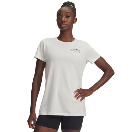 UNDER ARMOUR Damski tshirt z nadrukiem Under Armour Project Rock Graphic  biały Biały