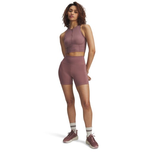 UNDER ARMOUR Damskie spodenki treningowe Under Armour Project Rock Middie Short różowe Różowy