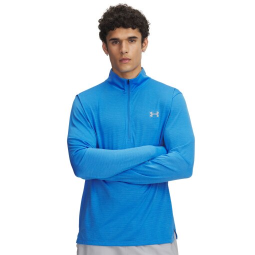  UNDER ARMOUR Męski longsleeve do biegania Under Armour UA Launch 1/4 ZIP  niebieski Niebieski