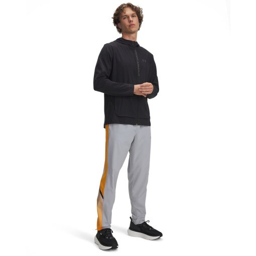 UNDER ARMOUR Męskie spodnie do biegania Under Armour  UA Velociti Storm Pant  szare Szary