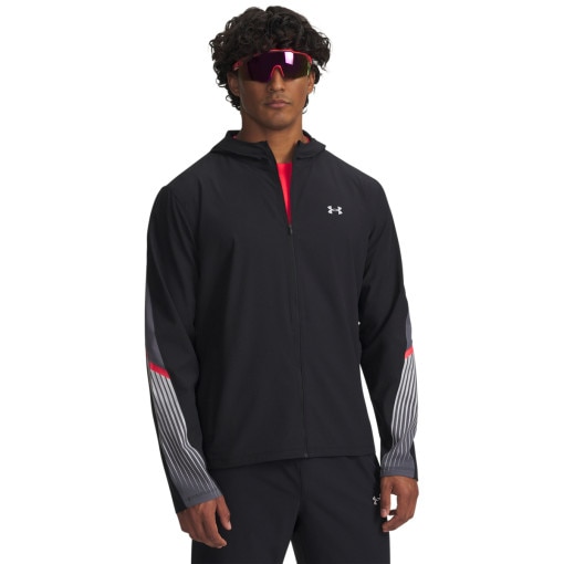 UNDER ARMOUR Męska kurtka do biegania Under Armour UA Velociti Storm Hooded  czarna Czarny