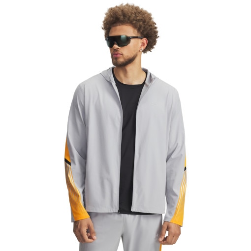 UNDER ARMOUR Męska kurtka do biegania Under Armour UA Velociti Storm Hooded  szara Szary
