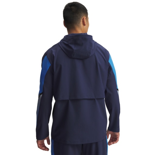 Męska kurtka do biegania Under Armour UA Velociti Storm Hooded - granatowa