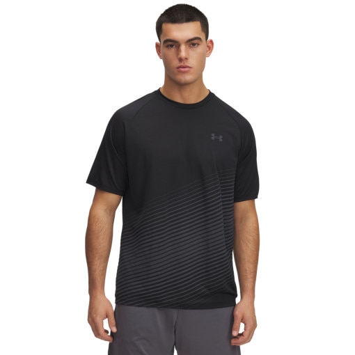 UNDER ARMOUR Męska koszulka treningowa Under Armour UA Tech Fade SS  czarna Czarny