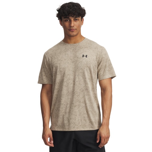 UNDER ARMOUR Męska koszulka treningowa Under Armour UA Tech Tee Pixelate  beżowa Beżowy