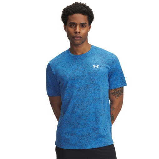 UNDER ARMOUR Męska koszulka treningowa Under Armour UA Tech Tee Pixelate  niebieska Niebieski