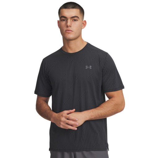 UNDER ARMOUR Męska koszulka treningowa Under Armour UA Tech Vent Jacquard  czarna Czarny