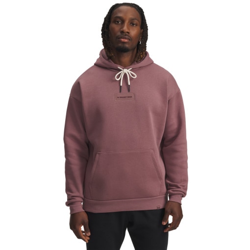 UNDER ARMOUR Męska bluza nierozpinana z kapturem Under Armour Project Rock Icon Hdy  różowa Różowy