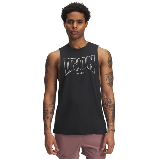 UNDER ARMOUR Męski top tank treningowy Under Armour Project Rock Tank  czarny Czarny