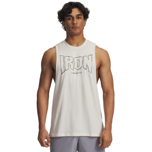 UNDER ARMOUR Męski top tank treningowy Under Armour Project Rock Tank  biały  Biały