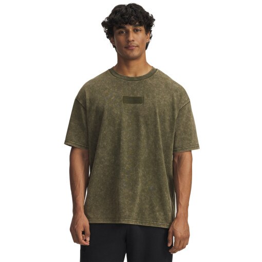  UNDER ARMOUR Męski tshirt oversize z nadrukiem Under Armour Project Rock  zielony Zielony