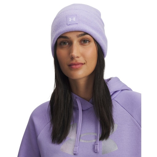 UNDER ARMOUR Damska czapka zimowa Under Armour W HALFTIME BEANIE  fioletowa Fioletowy
