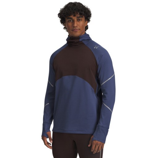  UNDER ARMOUR Męska bluza do biegania Under Armour UA Halo Run CW Balaclava  granatowa Granatowy