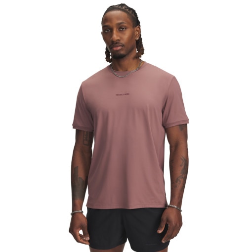 UNDER ARMOUR Męska koszulka treningowa Under Amrour Project Rock Iso Chill SS różowa Różowy