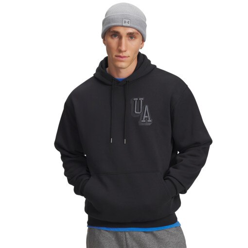 UNDER ARMOUR Męska bluza nierozpinana z kapturem Under Armour UA Icon Flc Graphic Top  czarna Czarny