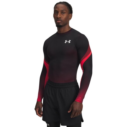 UNDER ARMOUR Męski longsleeve treningowy Under Armour UA Heatgear Sub Crew LS  czerwona Czerwony