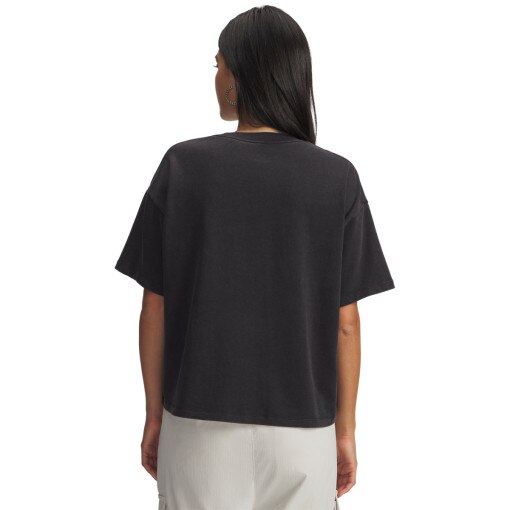 Damski t-shirt oversize Under Armour UA HWT Boxy Wash SS - czarny