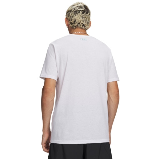 Męski t-shirt z nadrukiem Under Armour UA M LOGO COLLAGE - biały