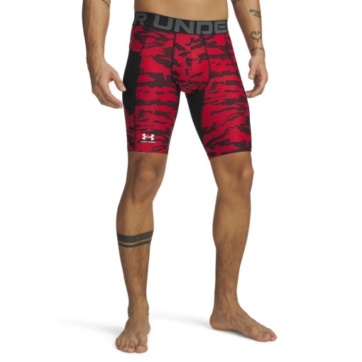  UNDER ARMOUR Męskie spodenki treningowe Under Armour UA HG Printed Lng Short  czerwone Czerwony