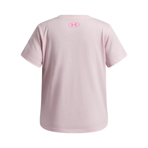 Dziewczęca koszulka z nadrukiem Under Armour UA G Star Logo Lockertag SS - różowa