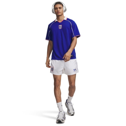  UNDER ARMOUR Męskie spodenki piłkarskie Under Armour UA 96 Terrace Country  białe Biały