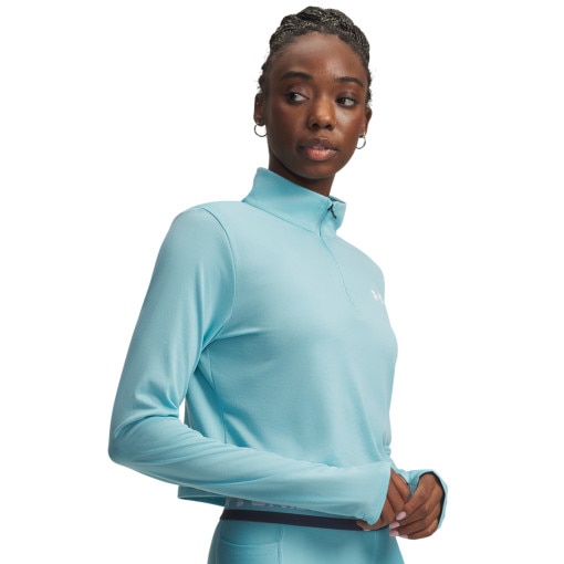  UNDER ARMOUR Damska bluza treningowa bez kaptura Under Armour Tech Branded 1/2 Zip  niebieska Niebieski