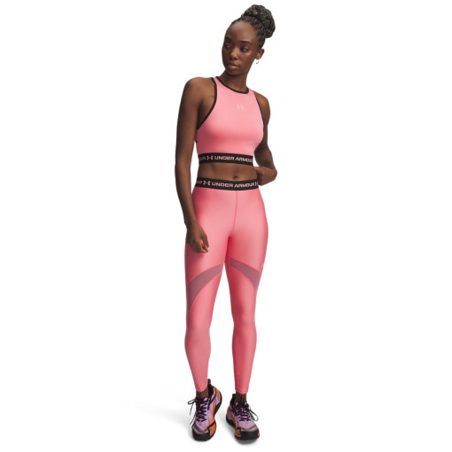  UNDER ARMOUR Damskie legginsy treningowe Under Armour HeatGear Mesh Legging  różowe Różowy