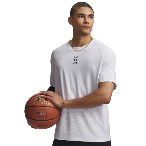  UNDER ARMOUR Męska koszulka od koszykówki Under Armour UA Hoops SS Shooting Shirt  szara Szary