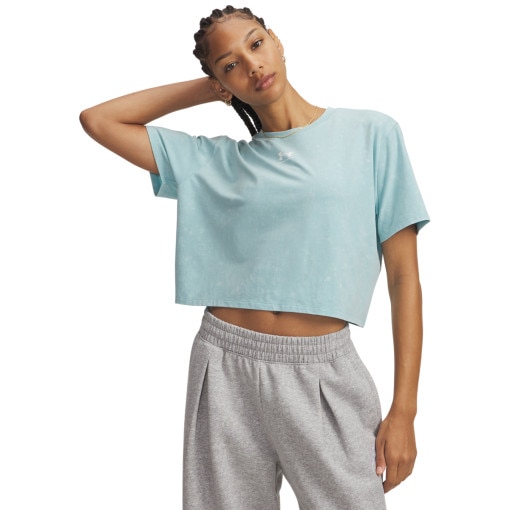  UNDER ARMOUR Damski tshirt Under Armour UA Rival Boxy Tee Wash  niebieski Niebieski