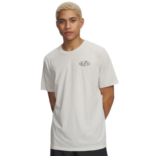  UNDER ARMOUR Męska koszulka z nadrukiem Under Armour UA M MOUNTAIN PHOTOREAL SS  biała Biały